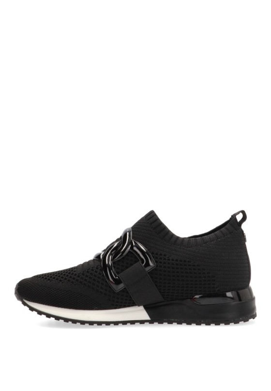 Deportivo de mujer LA STRADA 2203626 negro textil  suela plana