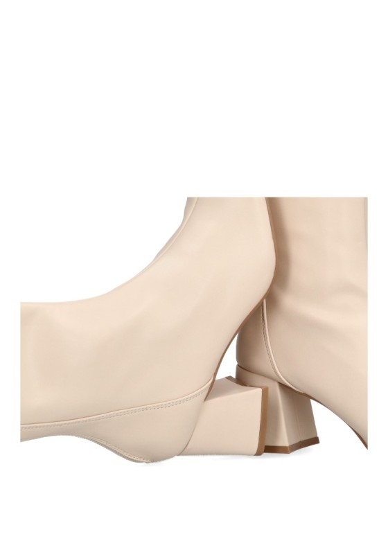 Botin de mujer ETIKA 32005 beige sintetico tacón medio