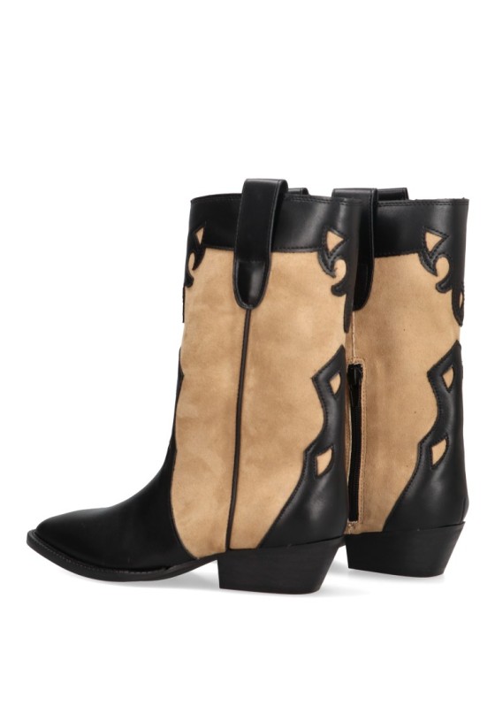 Bota de mujer LUNA TREND m4750 negro sintetico suela plana