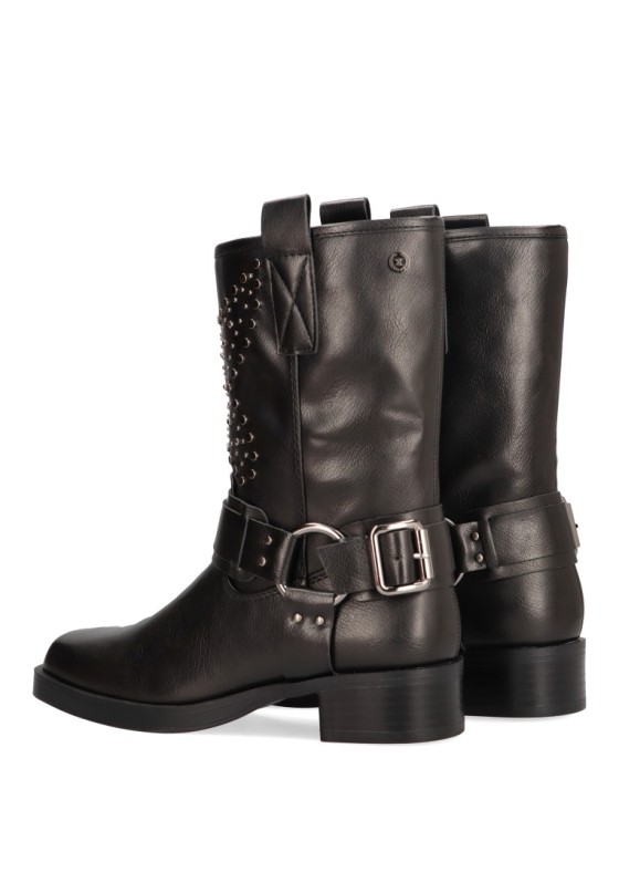 Bota de mujer XTI 142999 negro sintetico suela plana