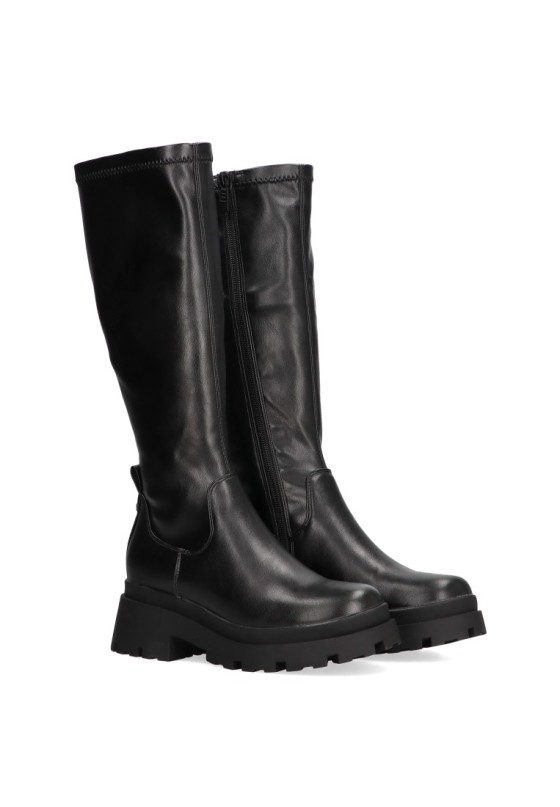Bota de mujer MUSTANG 59652 negro sintetico suela plana