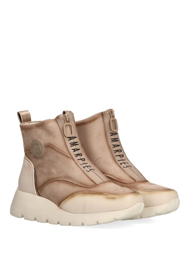 Botin de mujer AMARPIES amd27098 beige sintetico cuña media