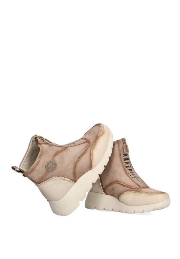 Botin de mujer AMARPIES amd27098 beige sintetico cuña media