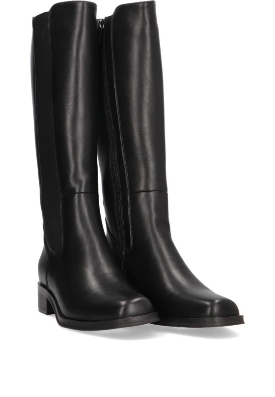 Bota de mujer ETIKA 11007 negro sintetico tacón medio