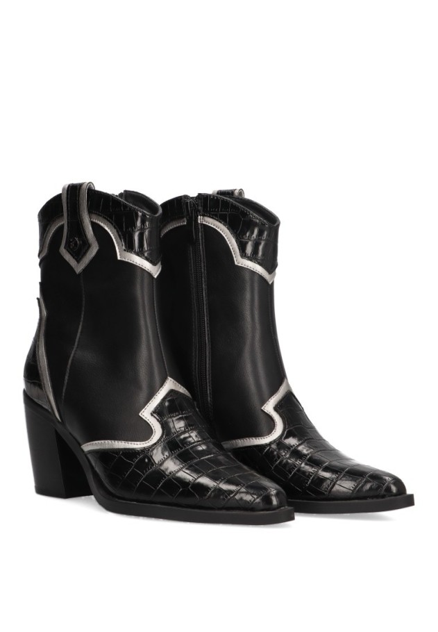 Botin de mujer ETIKA 110526 negro sintetico tacón alto