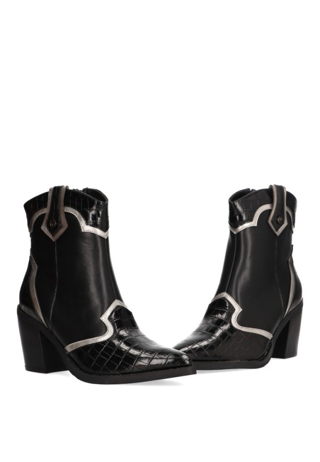 Botin de mujer ETIKA 110526 negro sintetico tacón alto