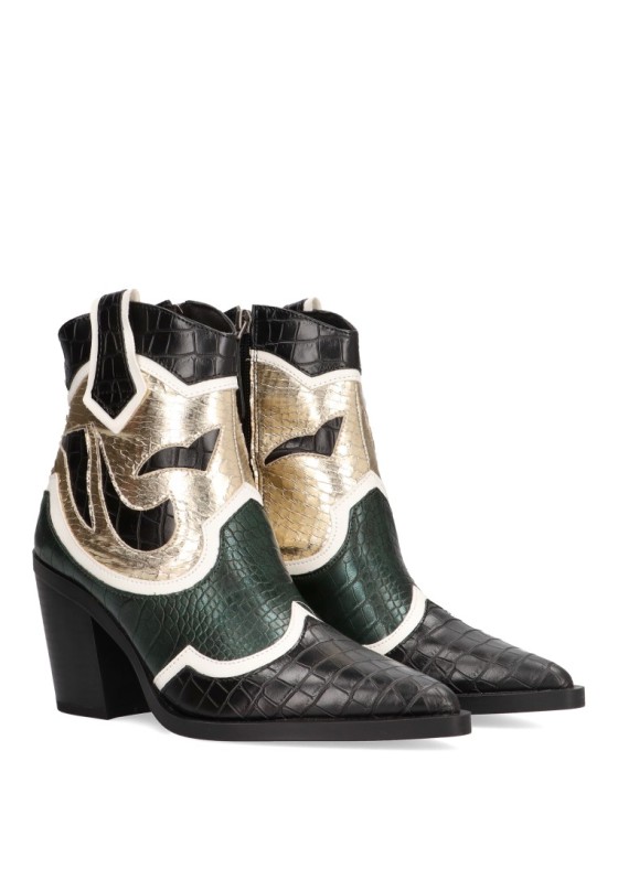 Botin de mujer LUNA TREND m4745 verde sintetico tacón alto