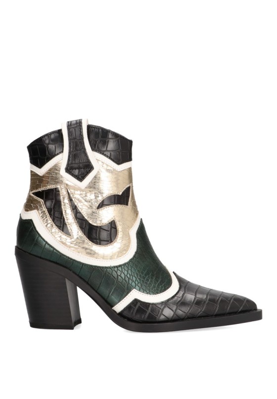 Botin de mujer LUNA TREND m4745 verde sintetico tacón alto