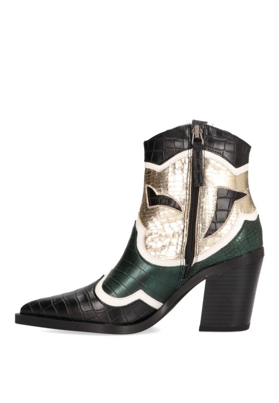 Botin de mujer LUNA TREND m4745 verde sintetico tacón alto