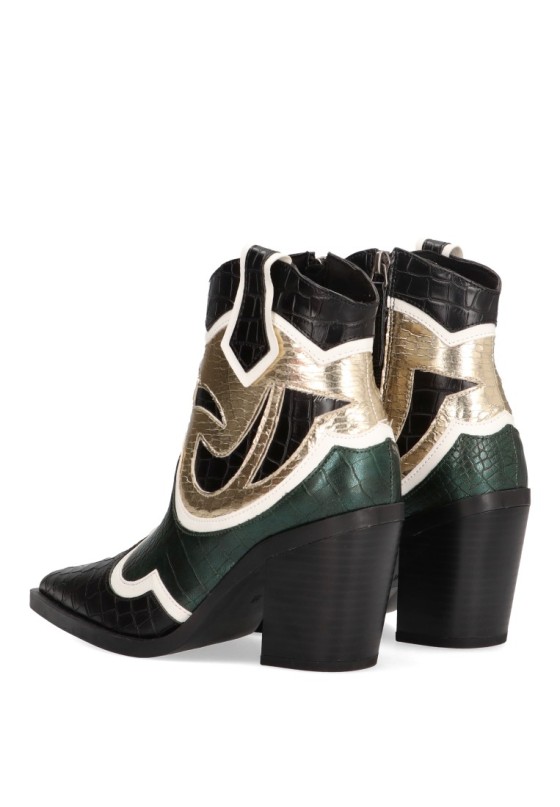 Botin de mujer LUNA TREND m4745 verde sintetico tacón alto