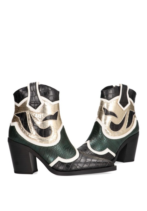 Botin de mujer LUNA TREND m4745 verde sintetico tacón alto