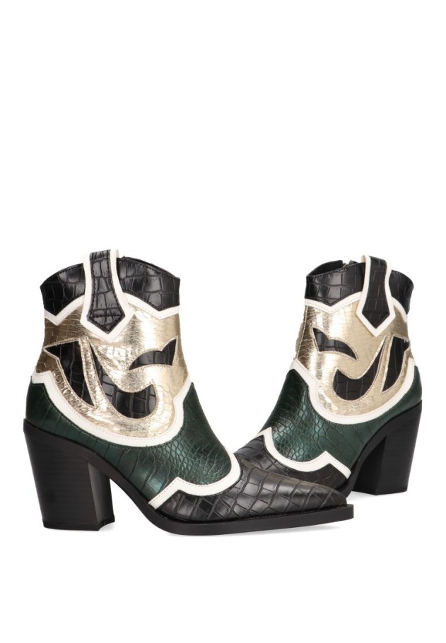 Botin de mujer LUNA TREND m4745 verde sintetico tacón alto