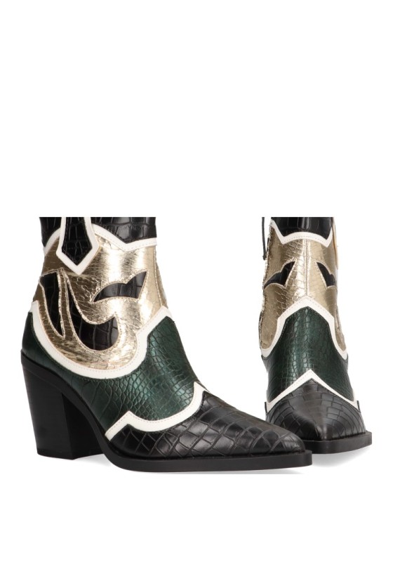 Botin de mujer LUNA TREND m4745 verde sintetico tacón alto