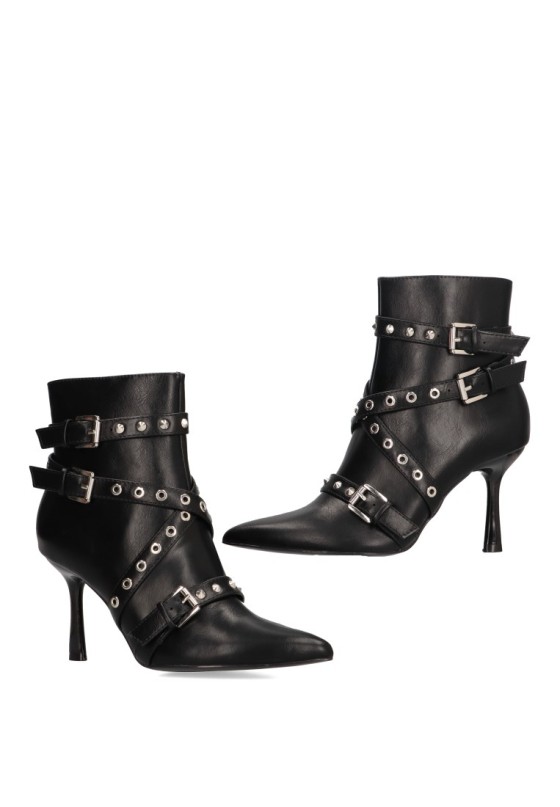Botin de mujer LUNA TREND m4936 negro sintetico tacón alto