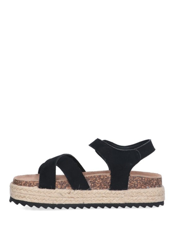 Sandalia de niña Luna Collection 31-124n negro sintetico suela doble