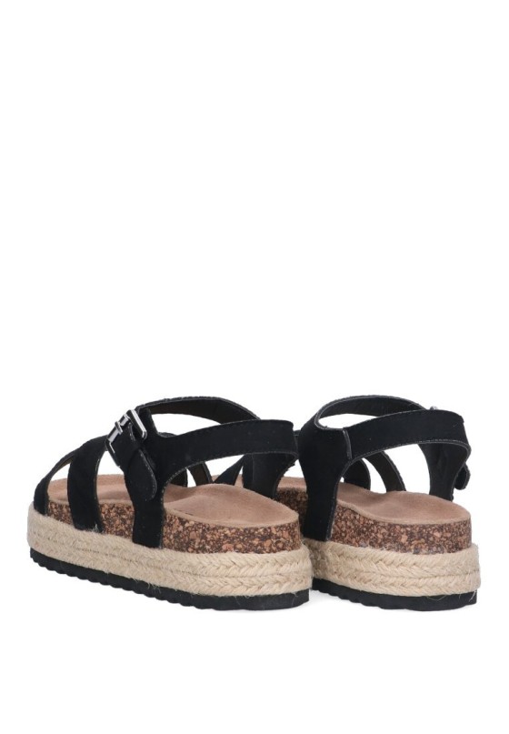 Sandalia de niña Luna Collection 31-124n negro sintetico suela doble