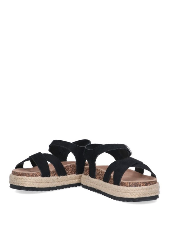 Sandalia de niña Luna Collection 31-124n negro sintetico suela doble