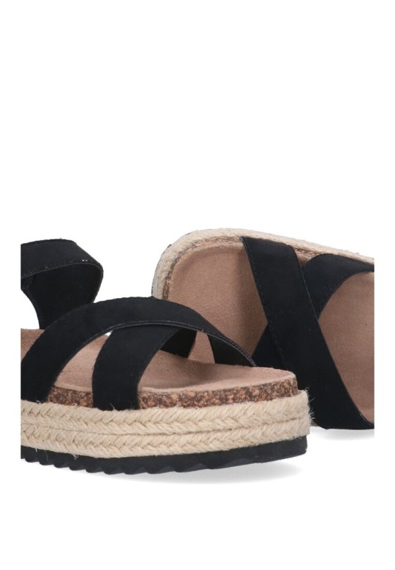 Sandalia de niña Luna Collection 31-124n negro sintetico suela doble