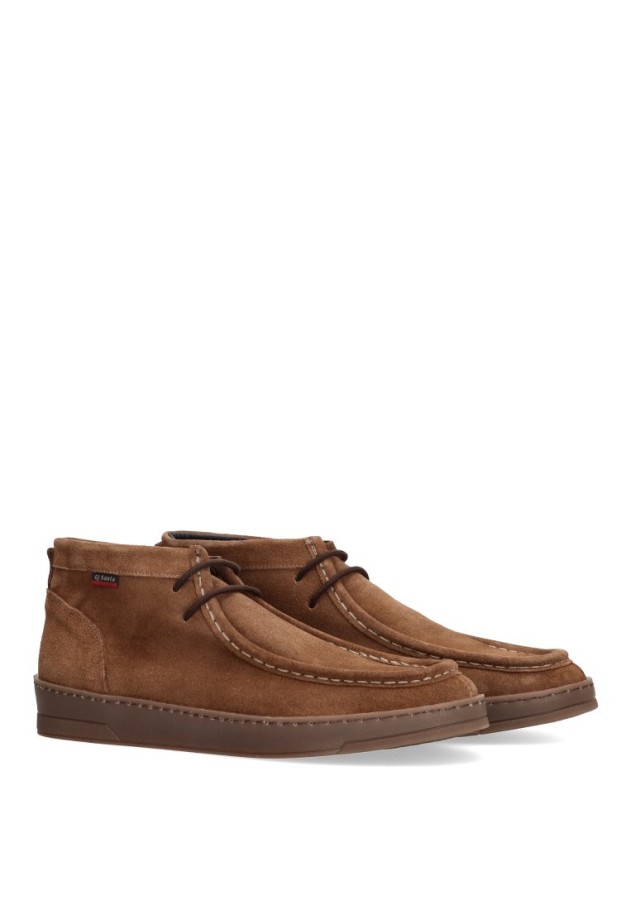 Botin de hombre DJ. SANTA 4155 taupe piel suela plana