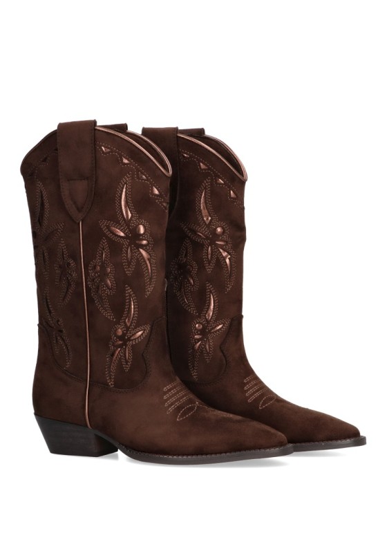 Bota de mujer LUNA TREND m4751 marron sintetico tacón medio