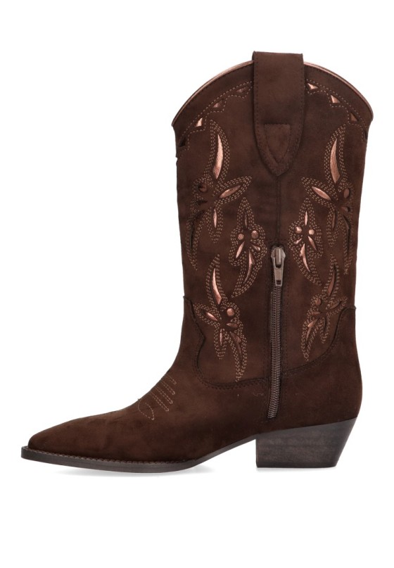 Bota de mujer LUNA TREND m4751 marron sintetico tacón medio