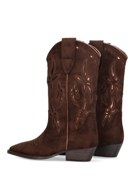 Bota de mujer LUNA TREND m4751 marron sintetico tacón medio