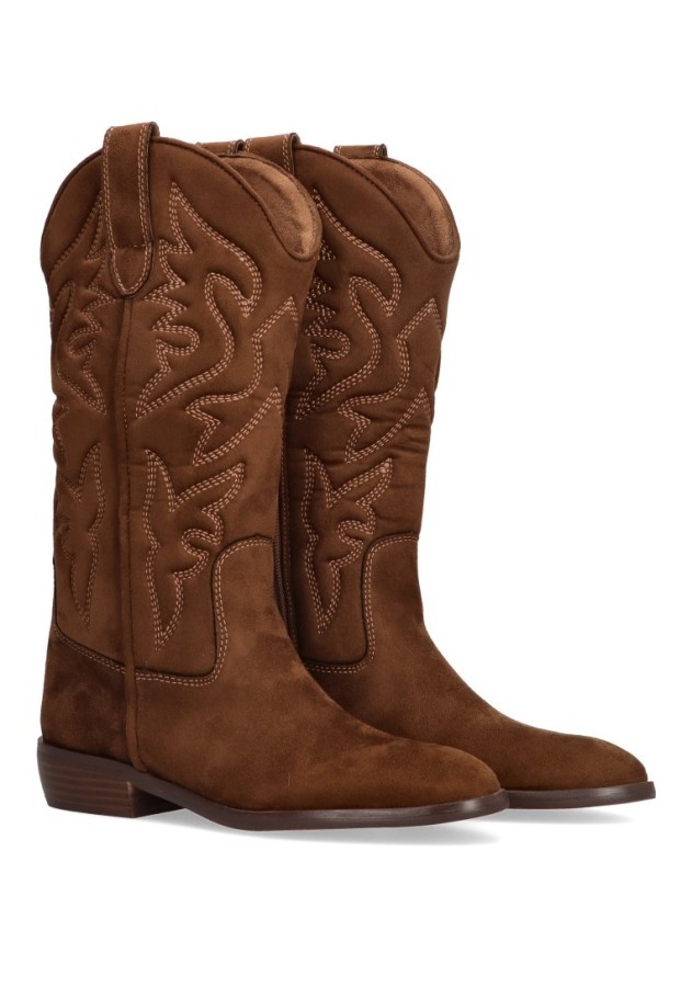 Bota de mujer LUNA TREND m4760 marron sintetico tacón medio