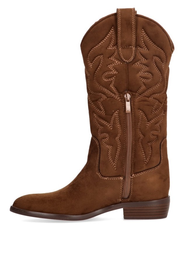 Bota de mujer LUNA TREND m4760 marron sintetico tacón medio