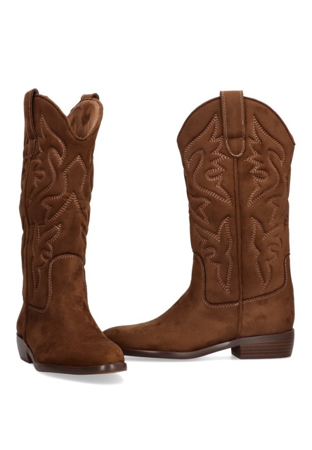 Bota de mujer LUNA TREND m4760 marron sintetico tacón medio