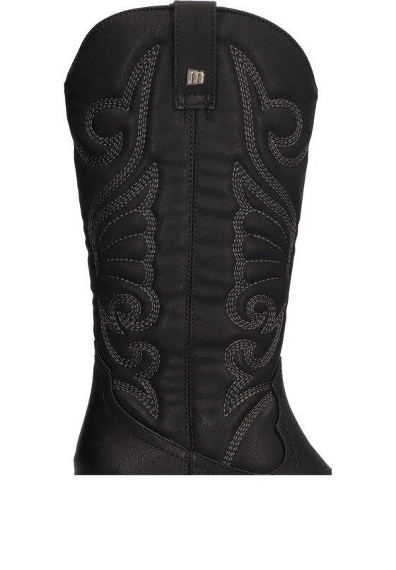 Bota de mujer MUSTANG 59794 negro sintetico tacón medio