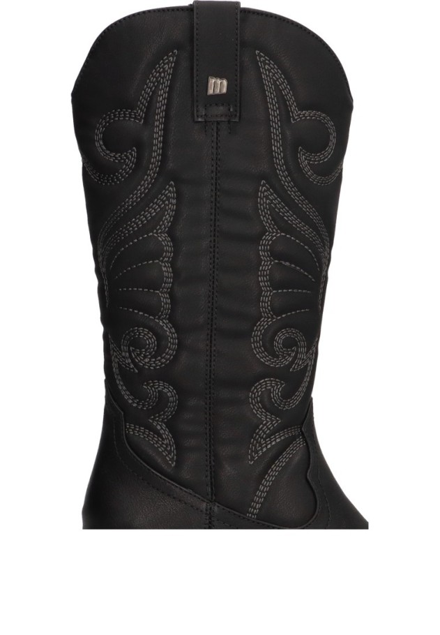 Bota de mujer MUSTANG 59794 negro sintetico tacón medio