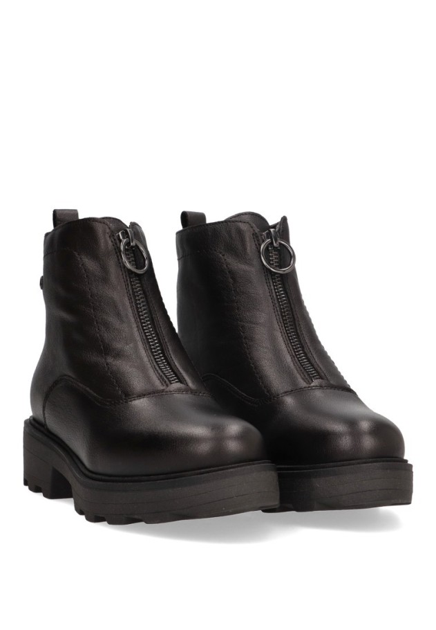 Botin de mujer Luna Collection 6733 negro piel tacón medio