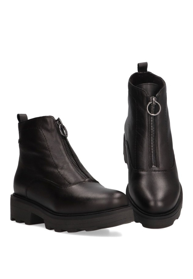 Botin de mujer Luna Collection 6733 negro piel tacón medio