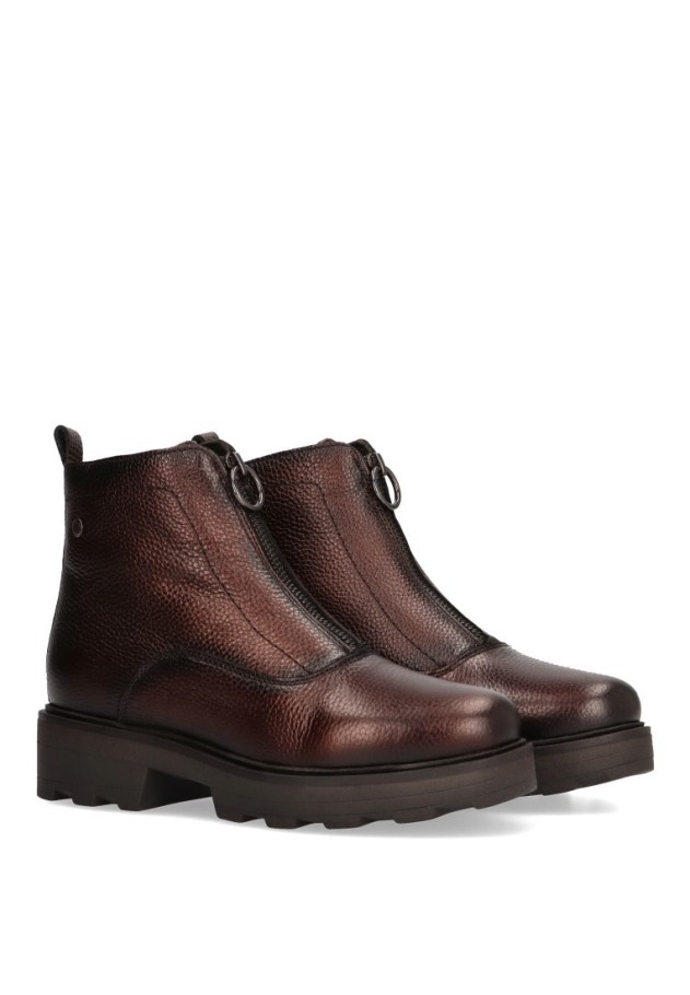 Botin de mujer Luna Collection 6733 bronce piel tacón medio