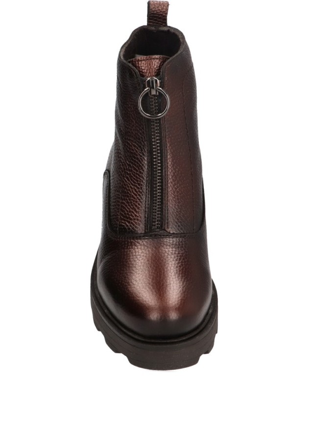 Botin de mujer Luna Collection 6733 bronce piel tacón medio