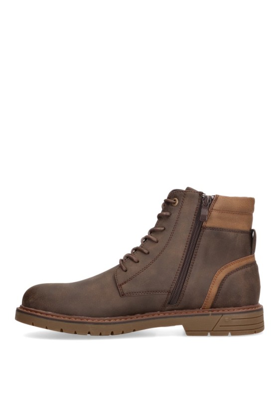Botin de hombre ETIKA 70001 marron sintetico tacón medio