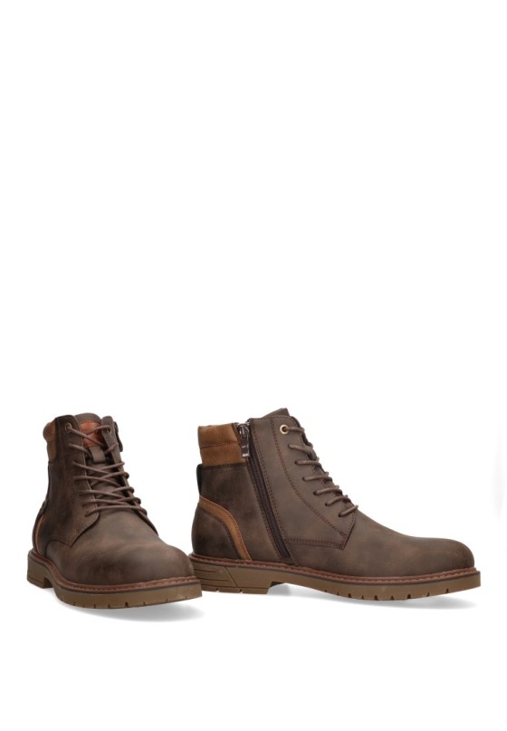 Botin de hombre ETIKA 70001 marron sintetico tacón medio