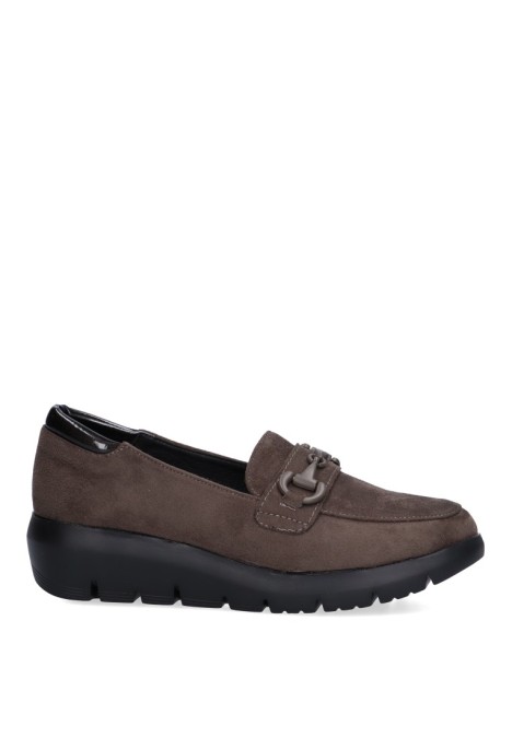 Nautico kiova mocasin de mujer AMARPIES abz27044 taupe sintetico suela plana