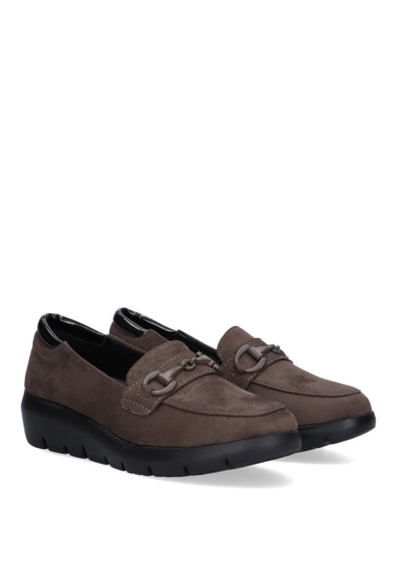 Nautico kiova mocasin de mujer AMARPIES abz27044 taupe sintetico suela plana