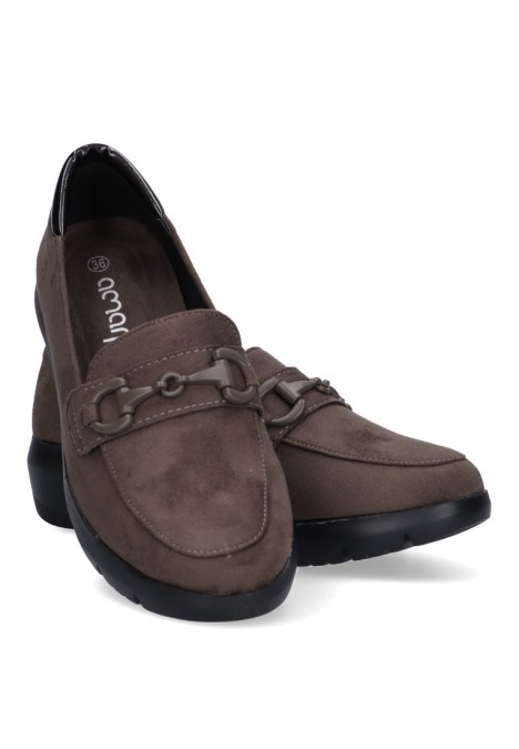 Nautico kiova mocasin de mujer AMARPIES abz27044 taupe sintetico suela plana