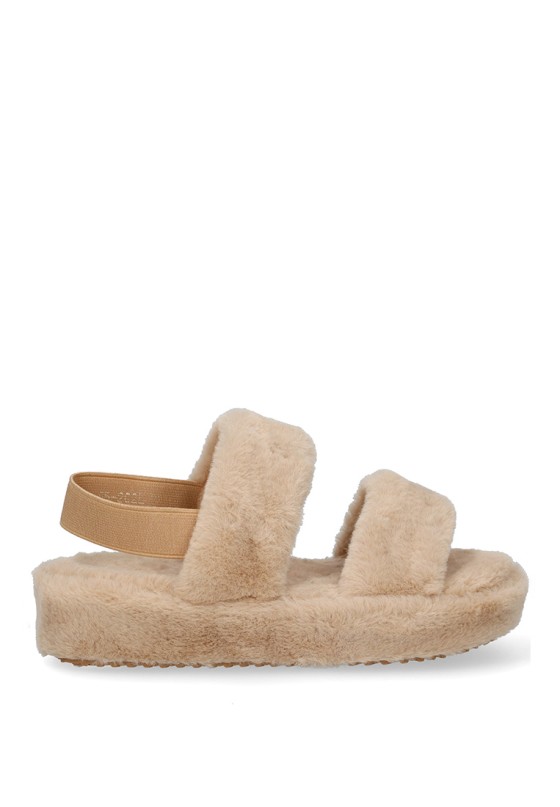 Zapatillas casa de niña Luna Collection 55-202 beige textil  suela plana
