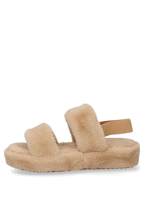 Zapatillas casa de niña Luna Collection 55-202 beige textil  suela plana