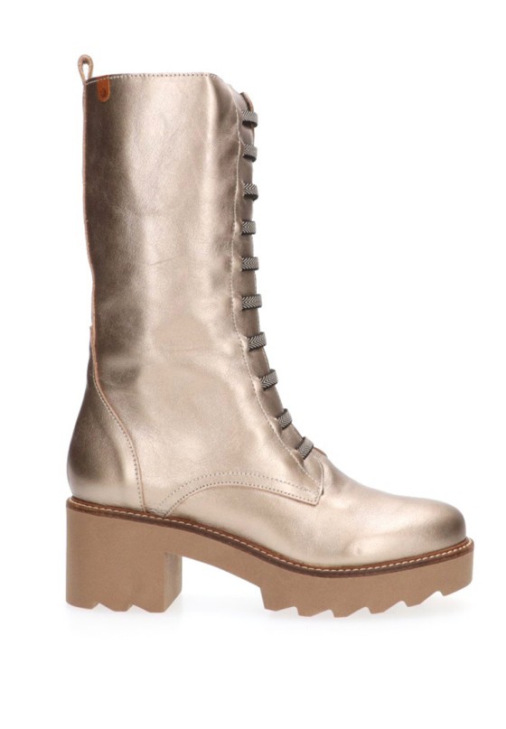 Bota de mujer VALERIAS 1590 platino piel tacón alto
