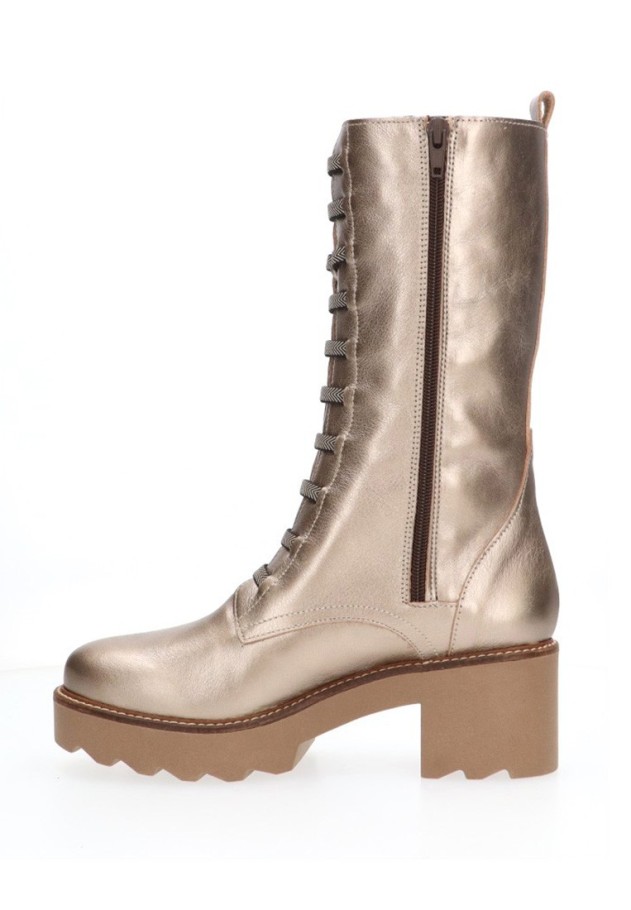 Bota de mujer VALERIAS 1590 platino piel tacón alto