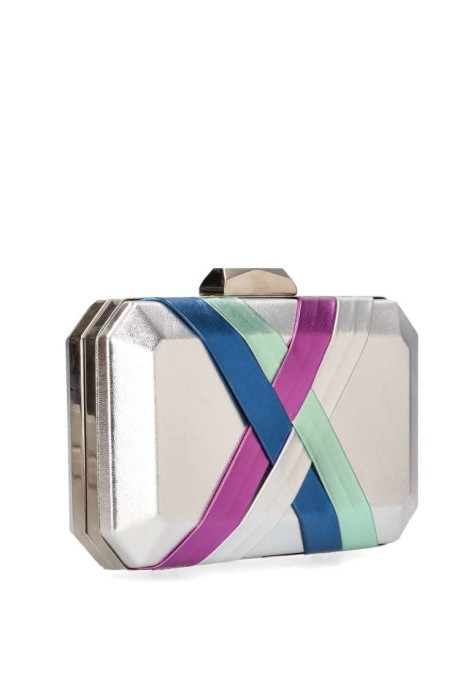 Bolso fiesta de mujer Luna Collection ast20350 plata metal 