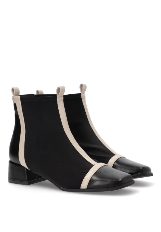 Botin de mujer BUONAROTTI a3446 negro sintetico tacón medio