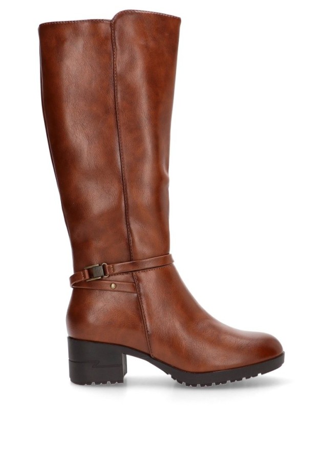 Bota de mujer HISPAFLEX 2401 cuero sintetico tacón medio