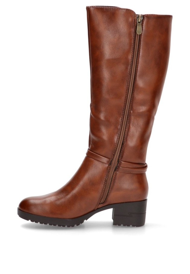 Bota de mujer HISPAFLEX 2401 cuero sintetico tacón medio
