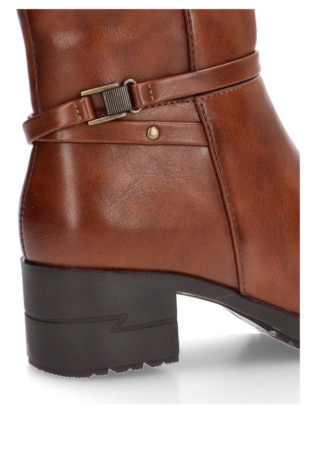 Bota de mujer HISPAFLEX 2401 cuero sintetico tacón medio