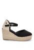 Alpargata de mujer REFRESH 172644 negro sintetico cuña alta